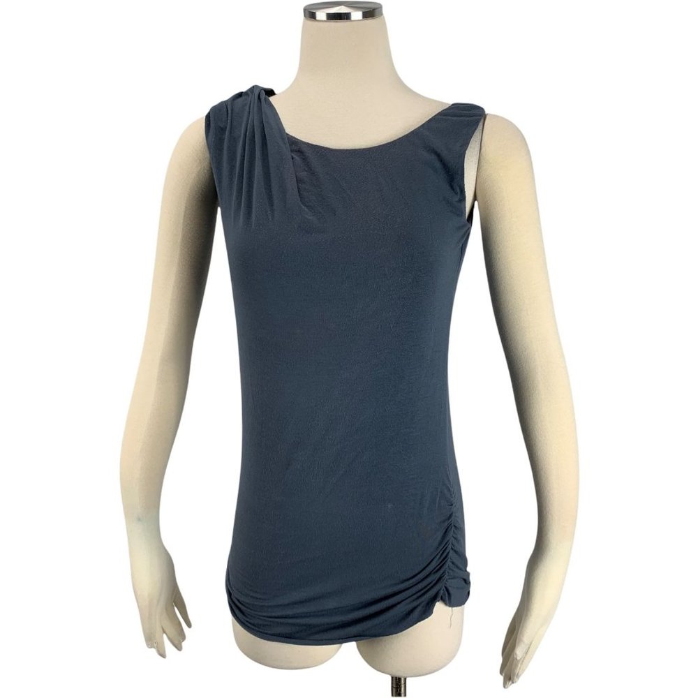 CAbi 294 Blue XS Blouse Collar Tank Lined